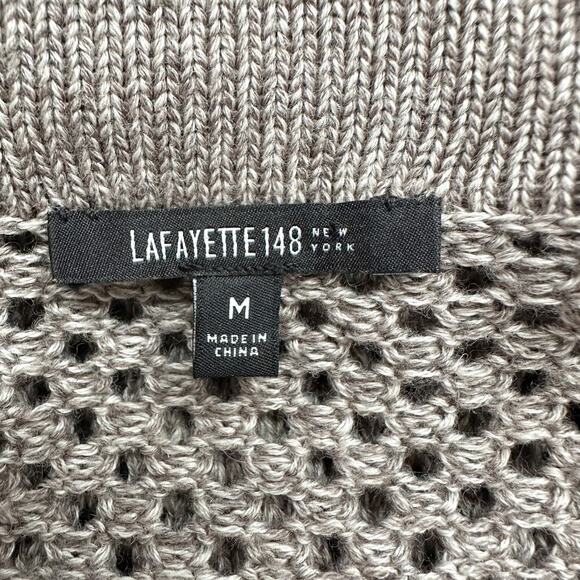 Lafayette 148 Open Knit Side Button Open Knit Open Front Cardigan Size M - Picture 9 of 10